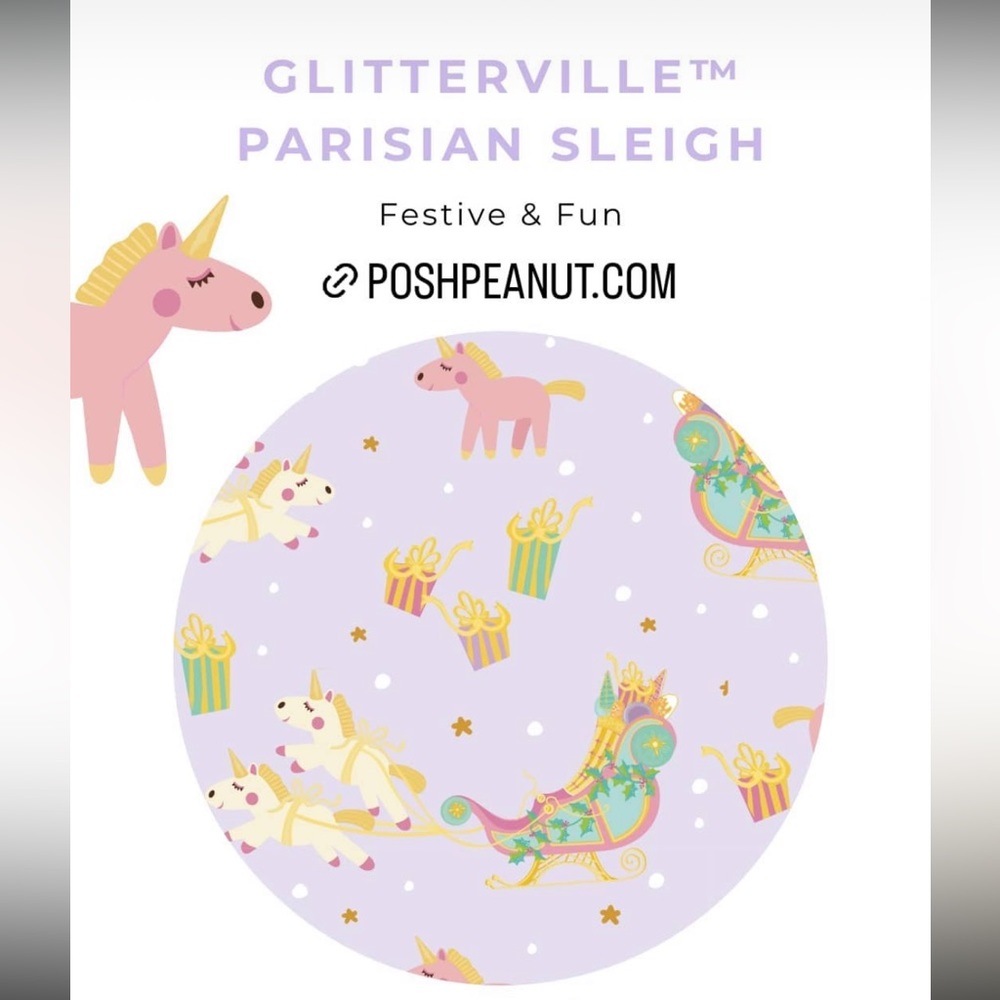 🆕 Posh Peanut x Glitterville Parisian Sleigh Patoo Bamboo Blanket - Picture 4 of 6